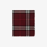 Wide Check Wool Scarf in Oxblood | Burberry® Official