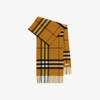 Check Cashmere Scarf in Teak | Burberry® Official