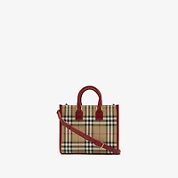 Mini Freya Tote in Archive beige/ruby red - Women | Burberry® Official