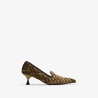 Quilted Velvet Cameo Slippers​ in Linden - Women | Burberry® Official