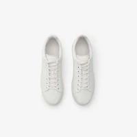 Embossed Check Leather Set Sneakers​ in Porcelain white - Men | Burberry® Official