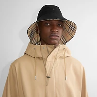 Check Brim Gabardine Hat in Black - Men | Burberry® Official
