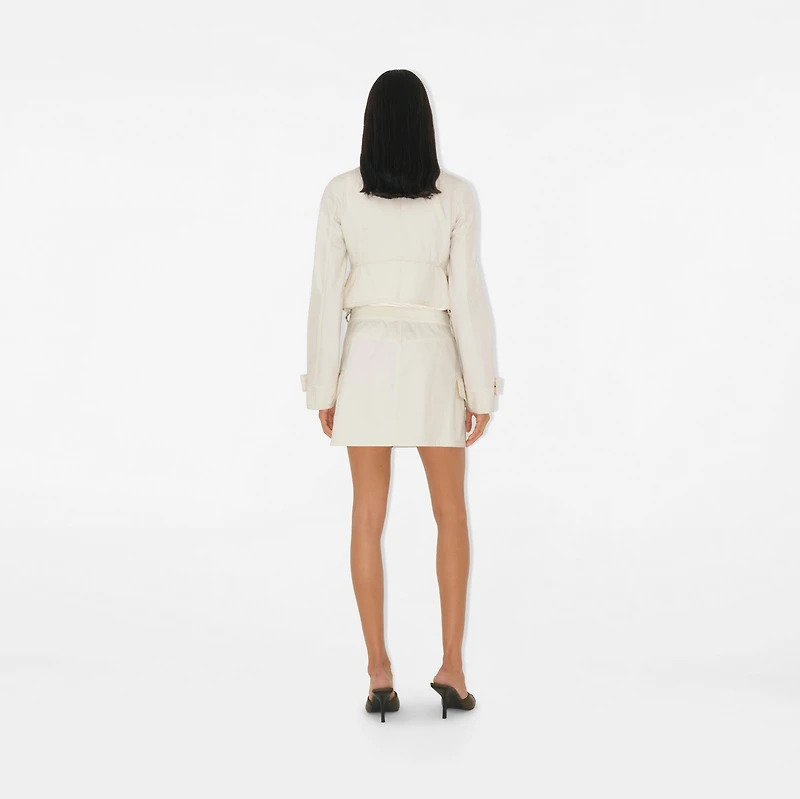 Cropped Cotton Jacket in Off white - Women | Burberry® Official