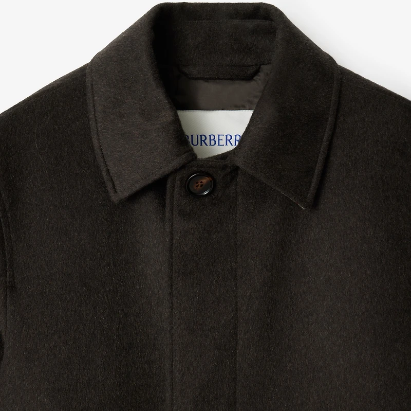 Mid-length Cashmere Car Coat in Cog brown melange - Men | Burberry® Official