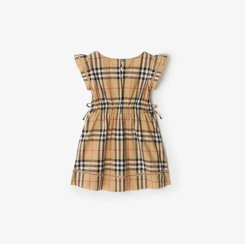 Check Cotton Dress in Sand beige | Burberry® Official