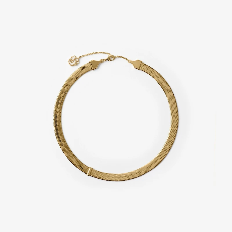 Check Print Necklace in Gold/sand - Women | Burberry® Official