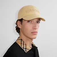 Logo Gabardine Baseball Cap in Flax - Men | Burberry® Official