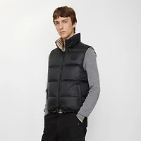 Reversible Check Puffer Gilet in Sand beige - Men | Burberry® Official