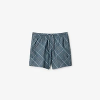 Check Swim Shorts in Pewter - Men | Burberry® Official