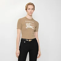 EKD Metallic Wool Blend Top in Archive beige/gold - Women | Burberry® Official