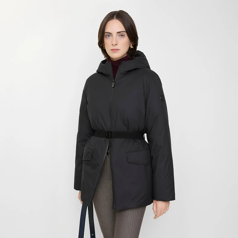 Short Hooded Nylon Coat in Black - Women | Burberry® Official