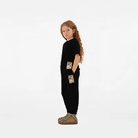 Check Label Cotton Jogging Pants in Black | Burberry® Official