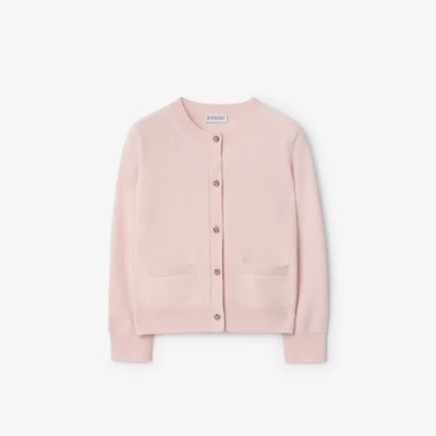 Check Patch Wool Cashmere Cardigan in Ice pink | Burberry® Official