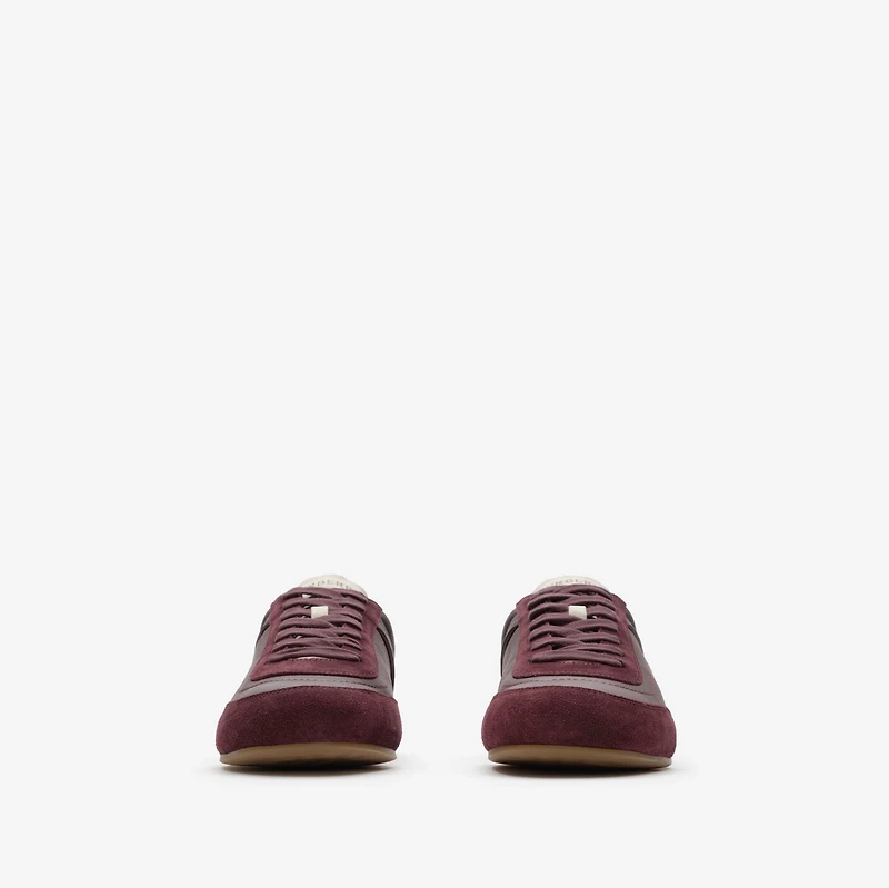 Leather Knight Runner Sneakers in Vineyard red/dove beige - Women | Burberry® Official