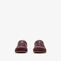 Leather Knight Runner Sneakers in Vineyard red/dove beige - Women | Burberry® Official