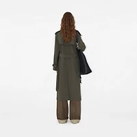 Long Stretch Wool Trench Coat in Moss melange - Women | Burberry® Official