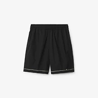 Cotton Poplin Shorts in Black - Men | Burberry® Official