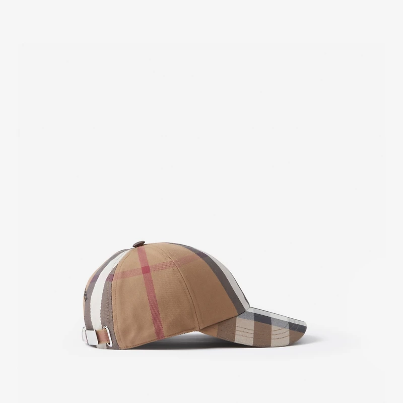 Check Cotton Baseball Cap in Dark birch brown - Men | Burberry® Official