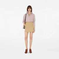 Bonded Gabardine Trench Mini Skirt in Flax - Women, Cotton | Burberry® Official