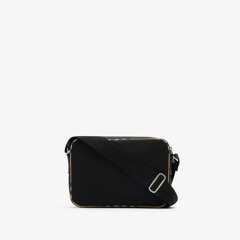 Check Trim Crossbody Bag in Black - Men, Technical | Burberry® Official