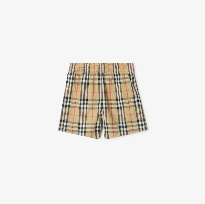 Check Swim Shorts in Sand beige | Burberry® Official