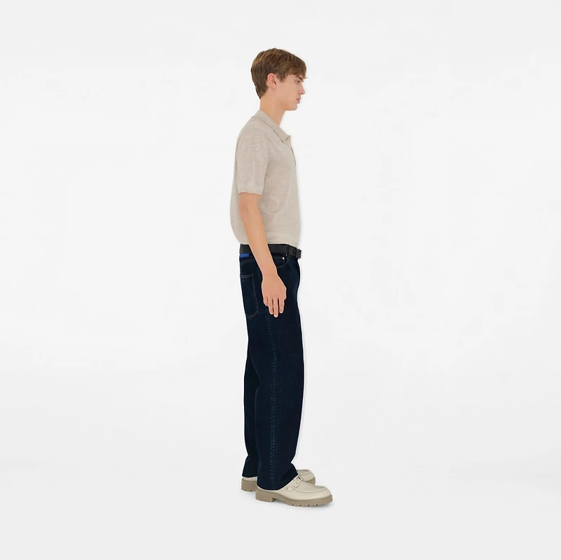 Regular Fit Jeans in Indigo blue - Men, Cotton | Burberry® Official