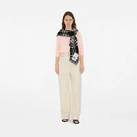 Wide Check Wool Silk Scarf in Black/calico | Burberry® Official