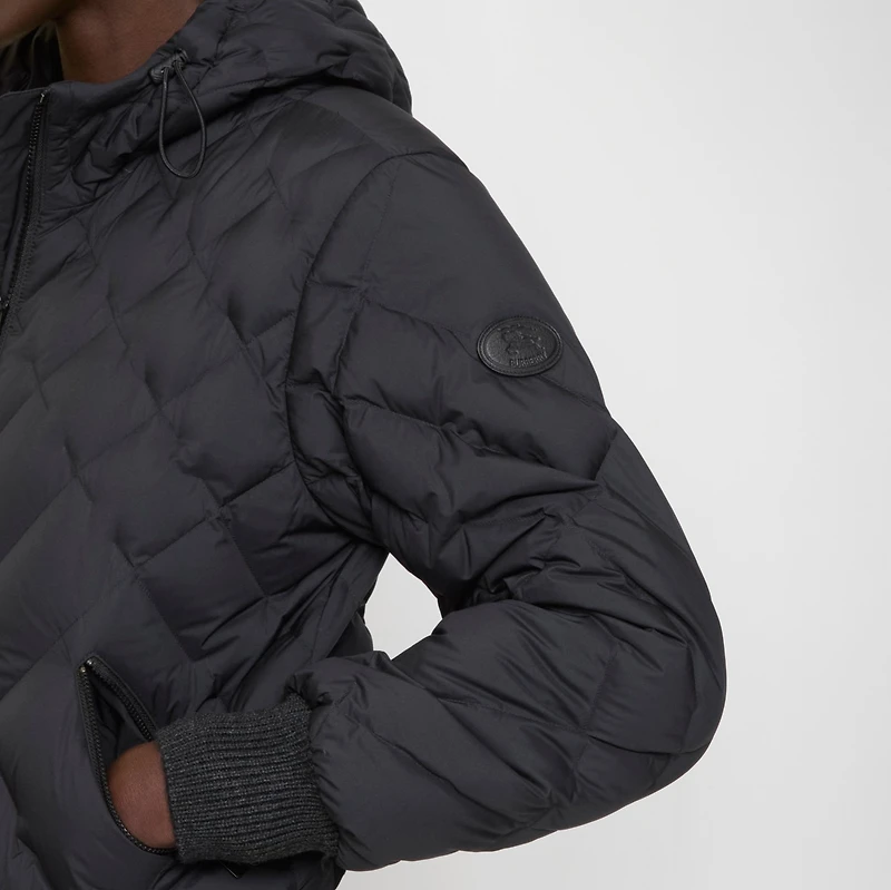 Check-stitch Nylon Delley Puffer Jacket in Black - Women | Burberry® Official