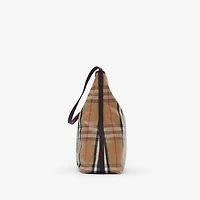 Medium Highlands Shoulder Bag in Sand beige - Women, Cotton, Linen | Burberry® Official
