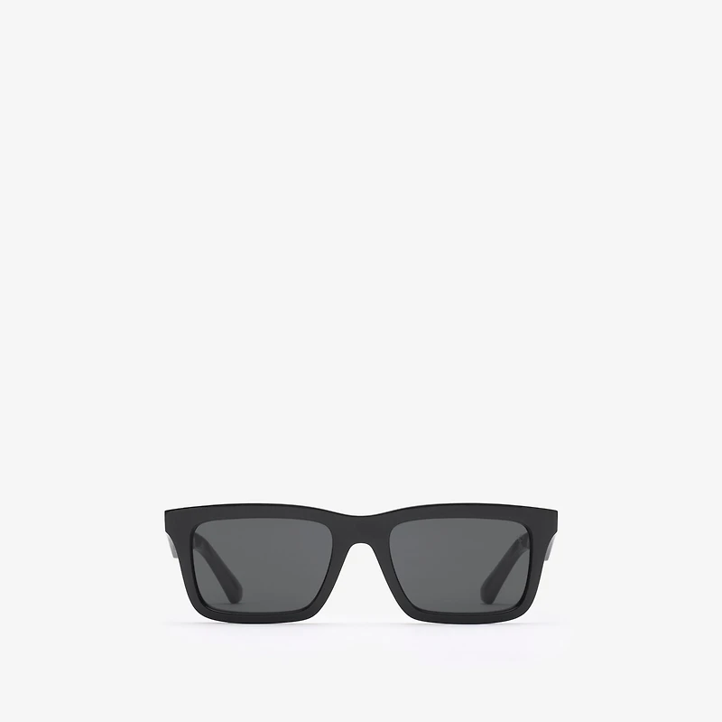 Logo Rectangular Sunglasses in Black - Men | Burberry® Official