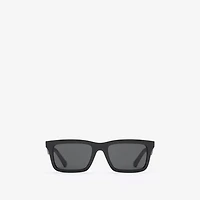 Logo Rectangular Sunglasses​ in Black - Men | Burberry® Official