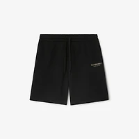 Logo Cotton Shorts in Black - Men | Burberry® Official