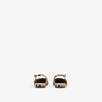 Check Dame Slingback Ballerinas​ in Sand - Women, Linen | Burberry® Official