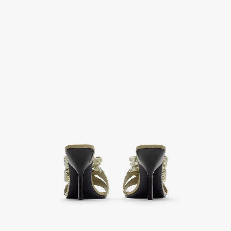 Check Mesh Cabana Maille Mules in Skylark - Women | Burberry® Official