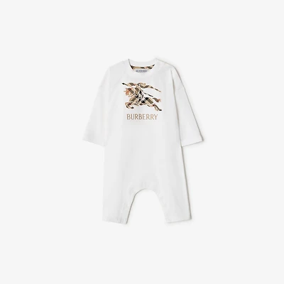 EKD Check Cotton Jumpsuit in White - Children | Burberry® Official