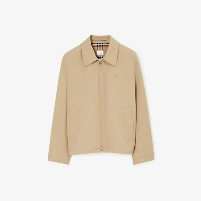 Gabardine Harrington Jacket in Honey - Men, Cotton Gabardine | Burberry® Official