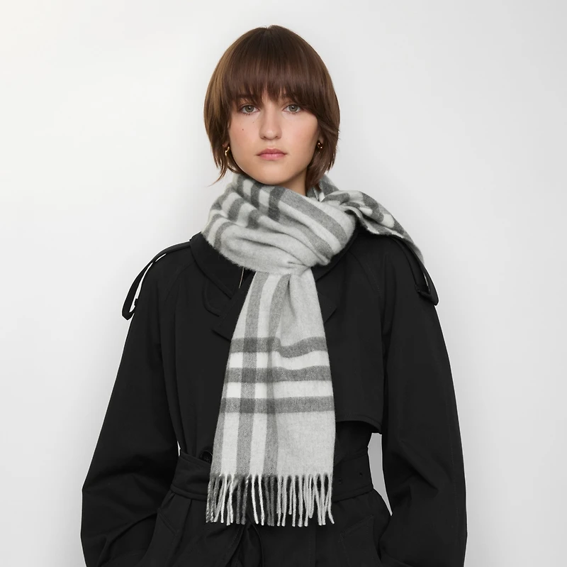 Check Cashmere Scarf in Mitten | Burberry® Official
