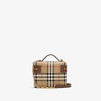 Mini Check Vanity Bag in Archive beige - Women, Technical, Cotton | Burberry® Official