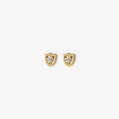 Shield Stud Earrings in Gold - Women, Silver Hardware | Burberry® Official