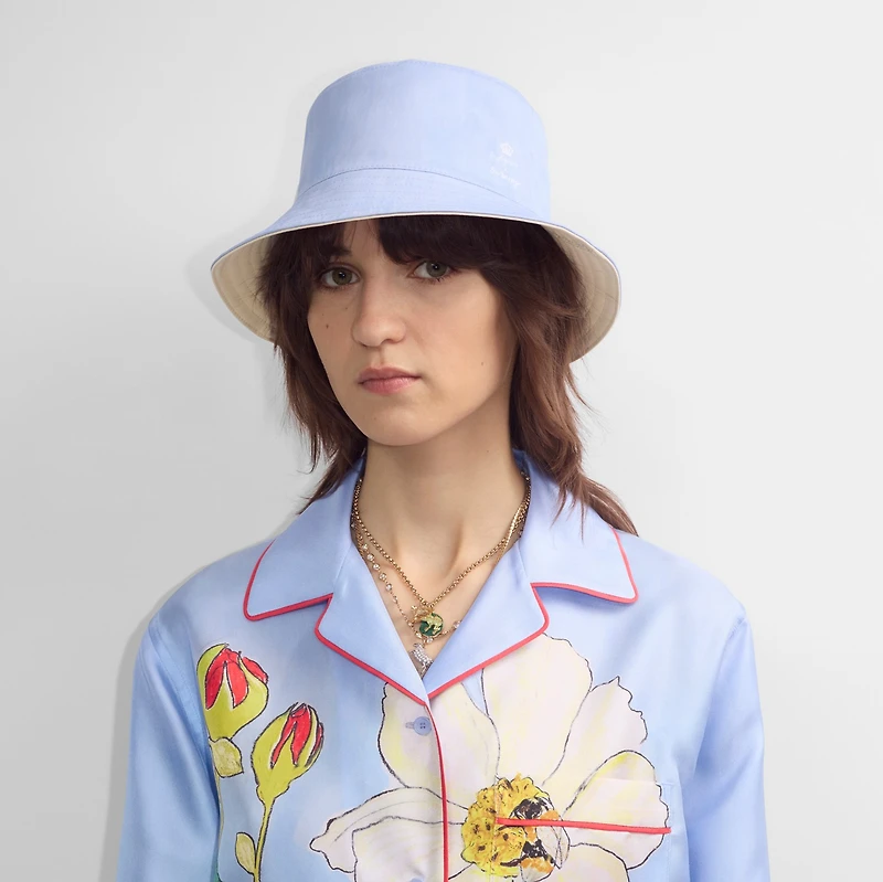 Reversible Highgrove Cotton Bucket Hat in Nutmeg - Men | Burberry® Official