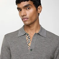 Wool Polo Shirt in Grey - Men | Burberry® Official