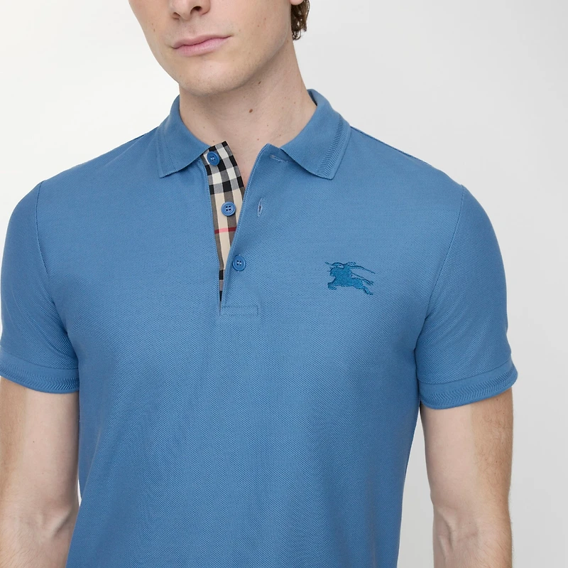 Cotton Polo Shirt in Pool - Men | Burberry® Official