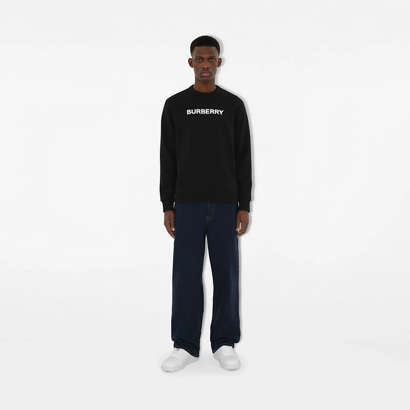 Logo Cotton Sweatshirt in Black