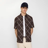 Relaxed Fit Check Cotton Shirt in Truffle brown - Men | Burberry® Official