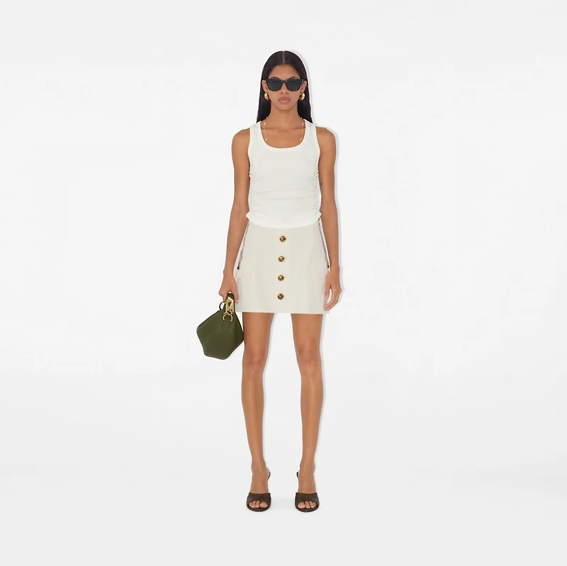 Cotton Mini Skirt in Off white - Women | Burberry® Official