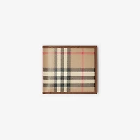 Check Bifold Coin Wallet in Archive beige - Men, Cotton | Burberry® Official