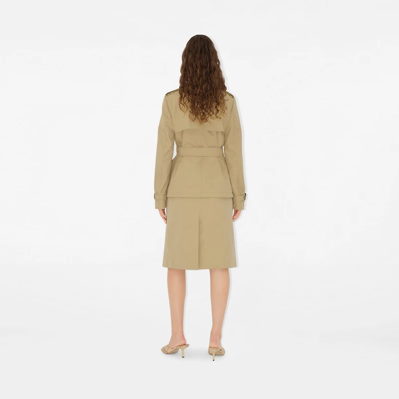 Cotton Blend Trench Jacket in Beige - Women, Nylon | Burberry® Official