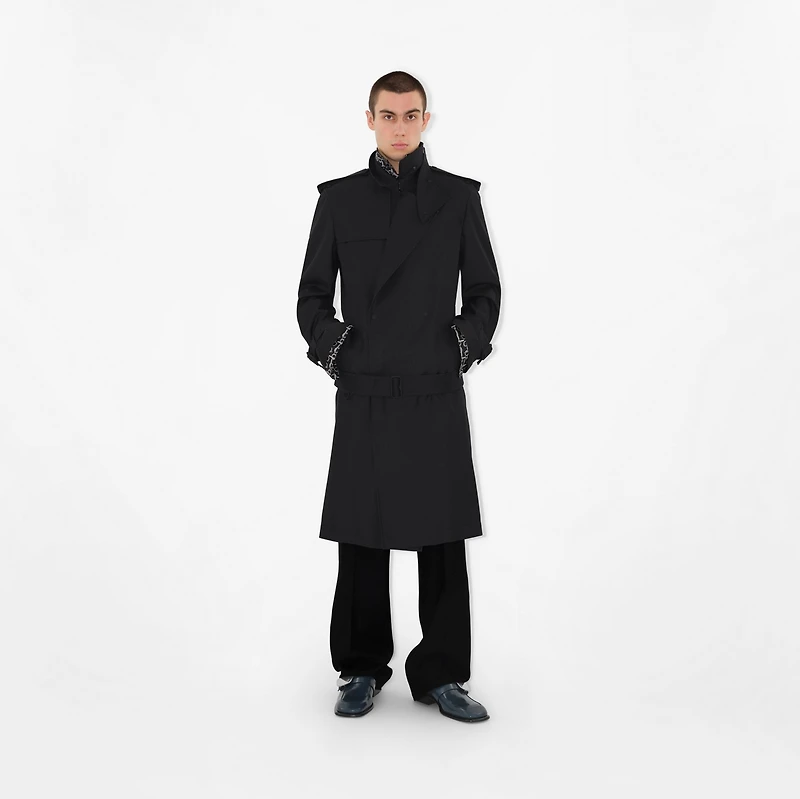 B Silk Shirt in Silver/black - Men | Burberry® Official