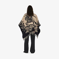 Reversible EKD Check Wool Cape in Archive beige | Burberry® Official