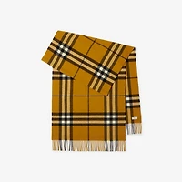 Wide Check Cashmere Scarf in Teak | Burberry® Official